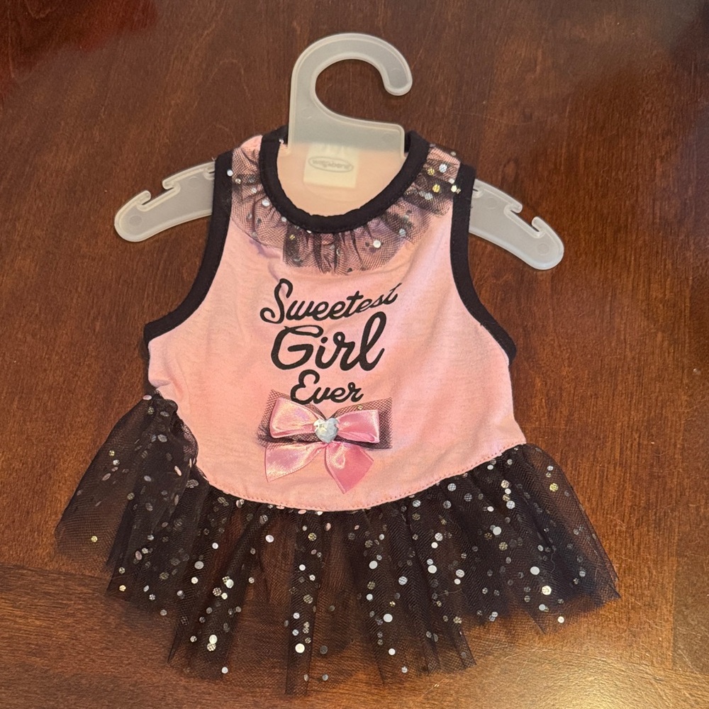 Dog Pink and Black 'Sweetest Girl Ever' Tutu Dress